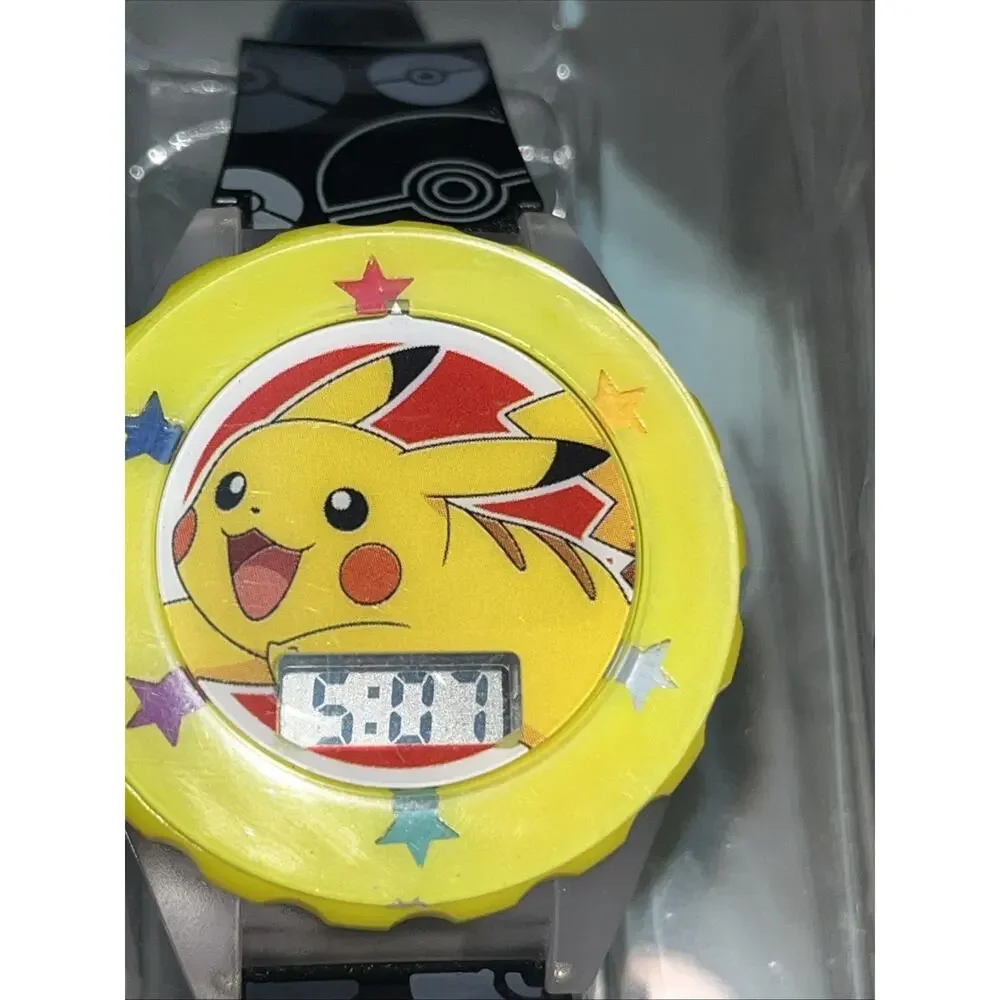 Yellow Pokémon Pikachu Digital Watch Flashing Works New (B3)